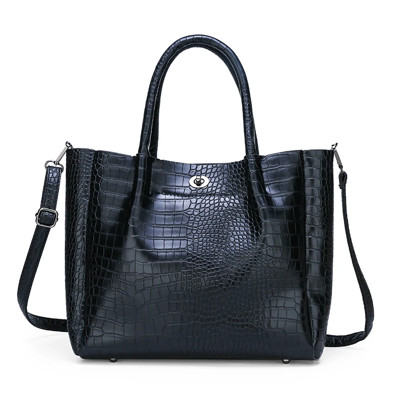 Yasicaidi женские сумки из крокодиловой кожи европейские и американские Аллигатор PU Большая Сумка через плечо вместительная сумка для женщин сумки - Цвет: Black