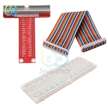 T-type GPIO Expansion Board + Raspberry Pi 40Pin Cable + MB-102 Breadboard PCB Bread Board For Raspberry Pi 3 2 Model B & B+ element14 pi face digital i o expansion board for raspberry pi green