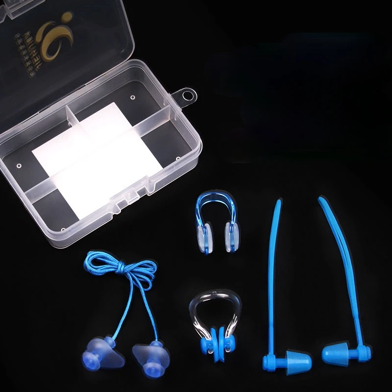Swimming Pool Ear Plugs Case Nose Clip Swimming Waterproof Ear Plugs