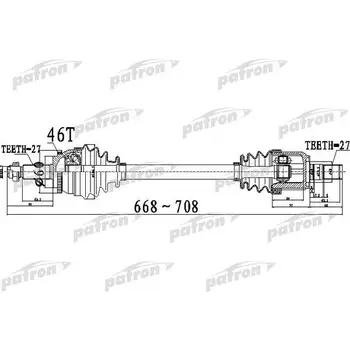 

Axle front axle left 27X668X60X27 ABS: 46T HYUNDAI ELANTRA [SD] 11-I30 [A5] 12-al PATRON PDS0498