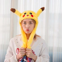 Douyin, шапка с длинными ушками, подвижная шапка с сеткой, Красная шапка с заячьими ушами, милый кролик, подушка безопасности, шапка