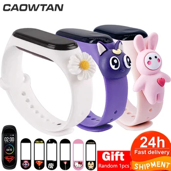

for Cute miband 4 strap replacement silicone mi 4 band straps toy mi band 3 strap for xiaomi miband 3/4 band accessories NFC