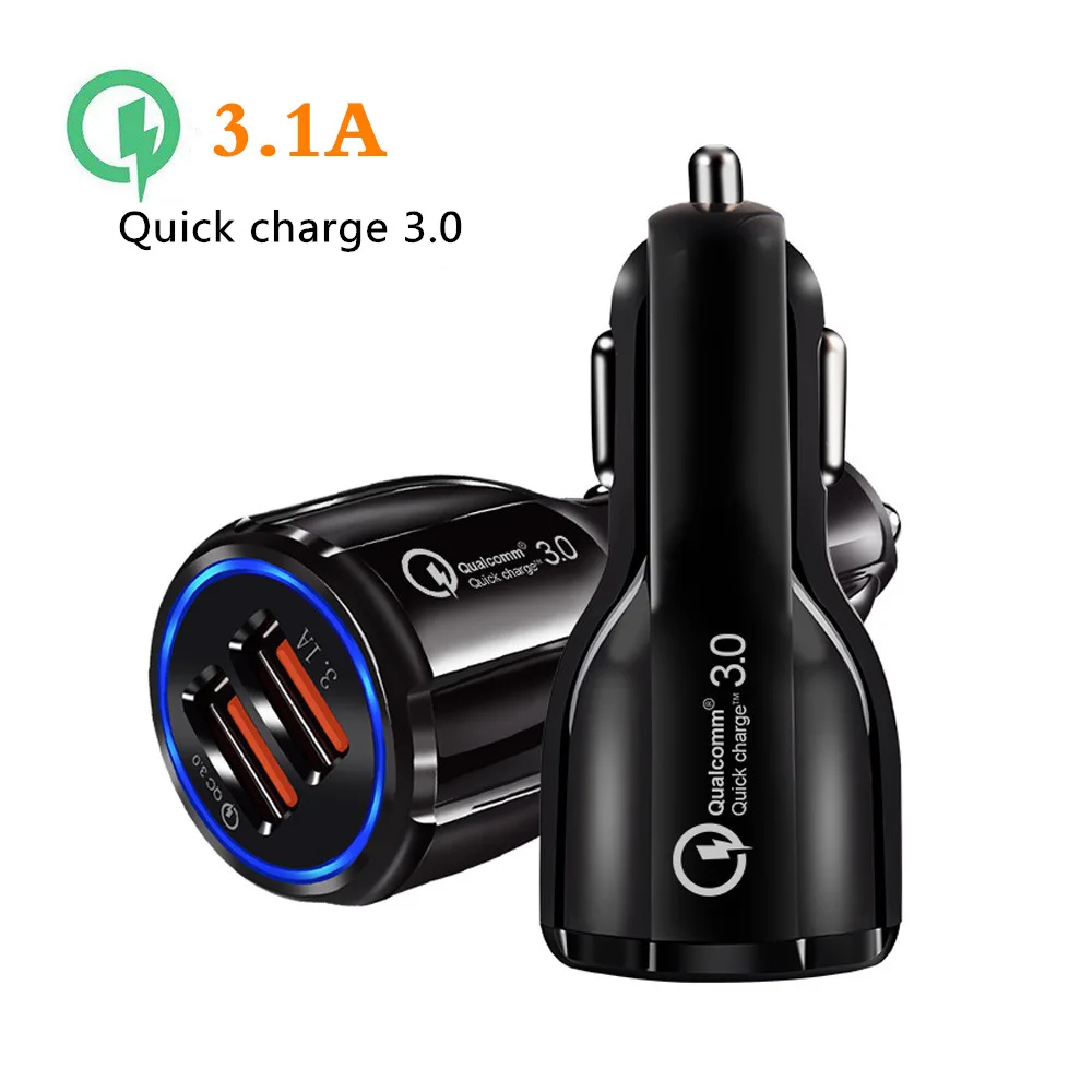 Автомобильное зарядное устройство Quick Charge 3 0 с двумя USB-портами автомобильное