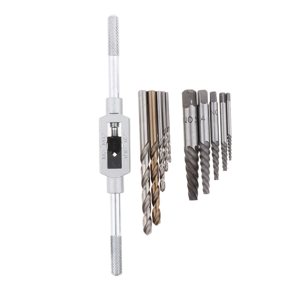 11 PCS Stainless Steel Fishing Tackle Boxes Damaged Broken Screw Extractor Drill Bit Bolt Stud Remover Tool Kit Set