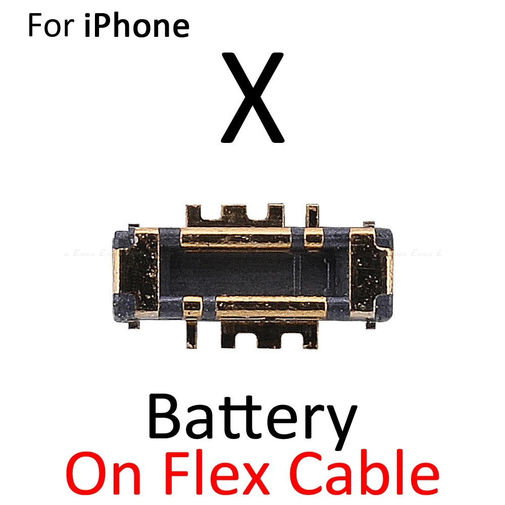 2 шт. Высококачественный встроенный FPC разъем аккумулятора Держатель контактов для iPhone 7 8 Plus X XR XS Max On Logic гибкий кабель материнской платы