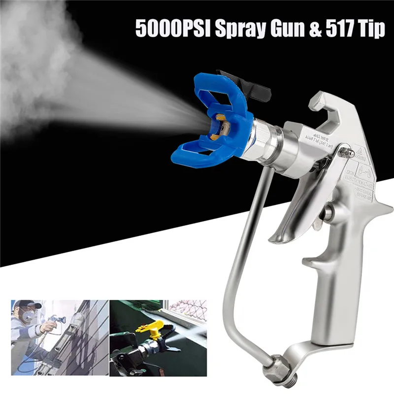 

5000PSI High Pressure Airless Paint Spray Gun Sprayer With 517 Spray Tip Nozzle Guard Power Tool Accessories Spraying Machine