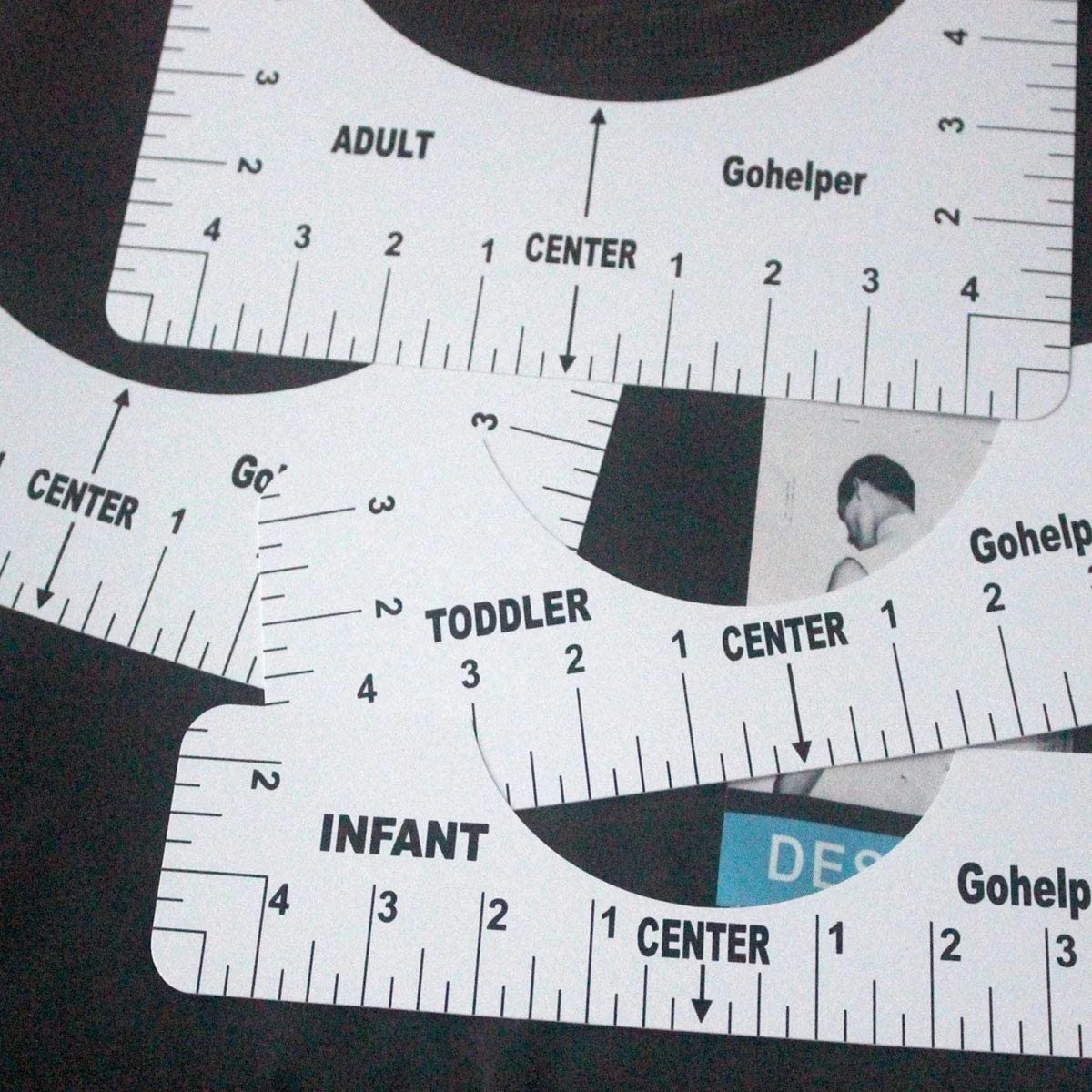 5Pcs/set T Shirt Ruler Guide for Applying and Sublimation Guide Cloth Design T Shirt Measurement Ruler DIY Draft Tools Template