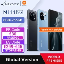 【World Premiere】Global Version Xiaomi Mi 11 Smartphone 8GB RAM 256GB ROM Snapdragon 888 Octa Core 55W Fast Charge 120Hz AMOLED