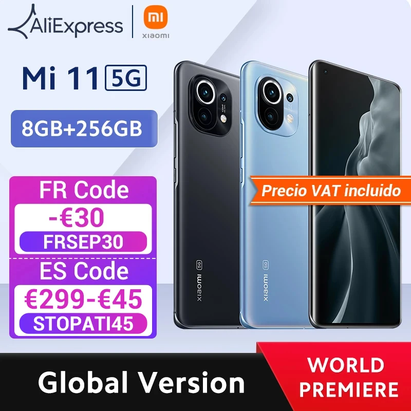 【World Premiere】Global Version Xiaomi Mi 11 Smartphone 8GB RAM 128GB ROM Snapdragon 888 Octa Core 55W Fast Charge 120Hz AMOLED|Cellphones| - AliExpress