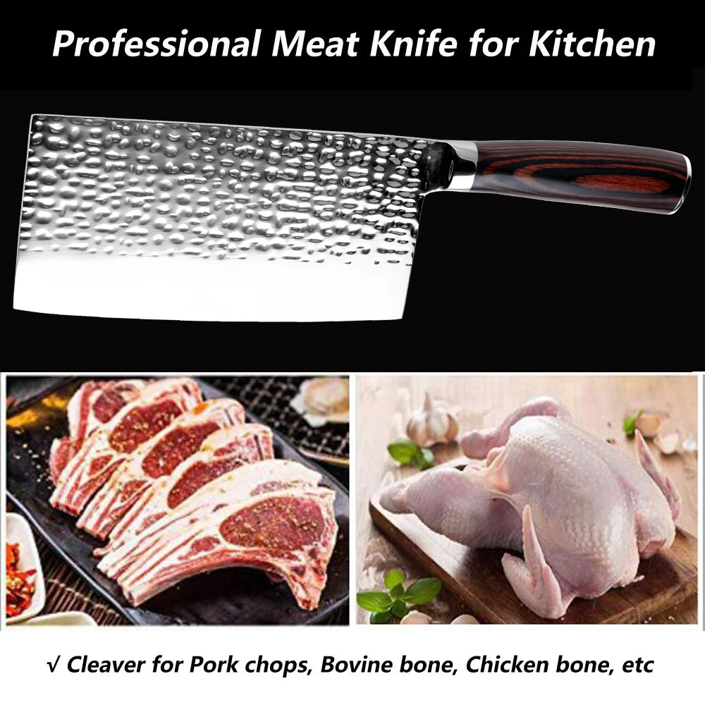 XITUO Stainless Steel Kitchen Knife Chinese Chef Knives Handmade Forged Sharp Paring Vegetables Cooking Tools Color Wood Handle