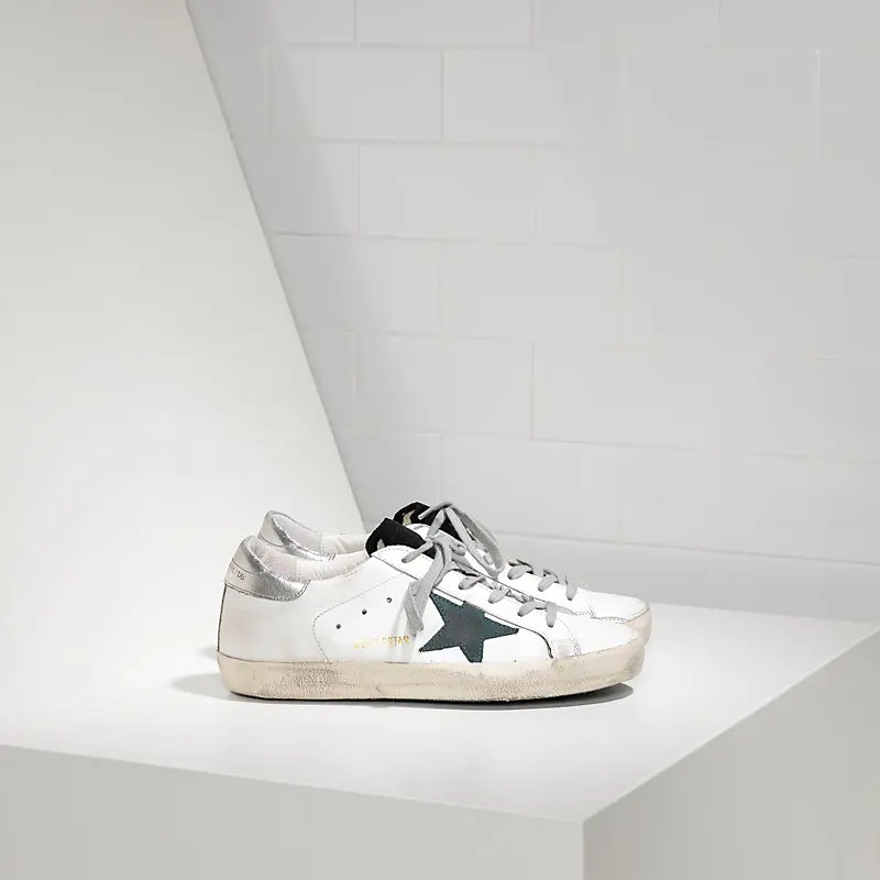 

GGDB SNEAKERS SUPER STAR IN PELLE E STELLA IN CAMOSCIO white petroleum star