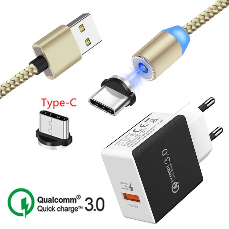 

QC 3.0 Fast Charger Nokia 8.1 7.1 6.1 Plus Type C Charge Wire for Samsung A50 Huawei P20 lite Mate 30 20 Pro Magnetic USB Cable