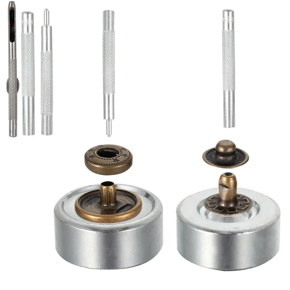 

High 12.5MM 40 Sets Metal Snap Button Snaps Fasteners With 4 Pieces Fixing Tools Press Studs Clothing Tool Kit UEJ