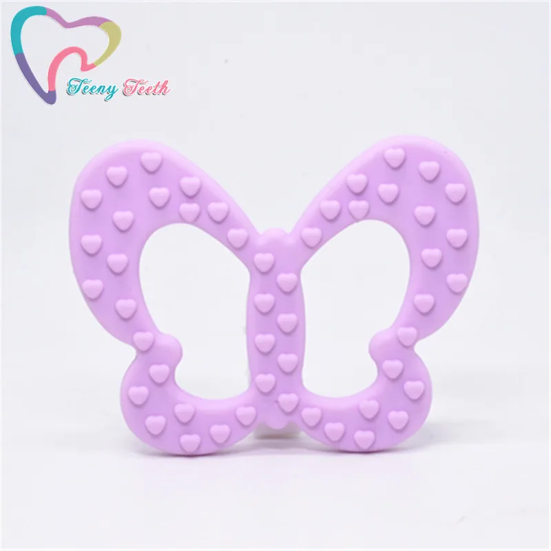 Sweet Lilac Teeny Teeth 10 шт. Бабочка Детский силикон для жевания пищевого класса Силиконовые Прорезыватели для зубов детские BPA Бесплатно Детские Прорезыватели для зубов подарки для медсестры - Окраска металла: Sweet Lilac