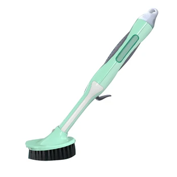 

*Bathroom Toilet Kitchen Glass Wall Cleaning Bath Long Handle Brush Plastic Handle Sponge Bath Bottom Automatic Liquid Addition