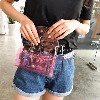 

Clear Fashion Beach Belt Fanny Packs Female Summer New 2019 PVC Waist Bags Women Ladies Girls Transparent Jelly Chest Handbags