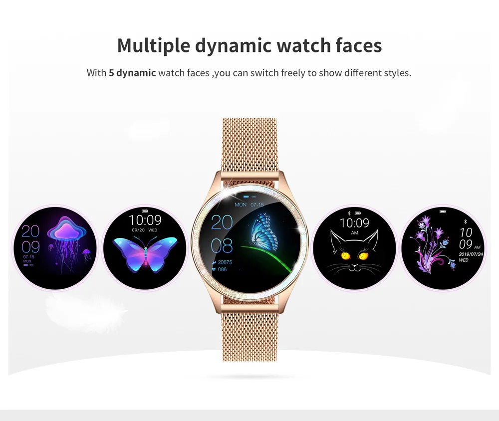 Bluetooth Смарт часы женские полный экран Поддержка SIM tf-карты Smartwatch монитор сердечного ритма спортивные часы для IOS Andriod KW20