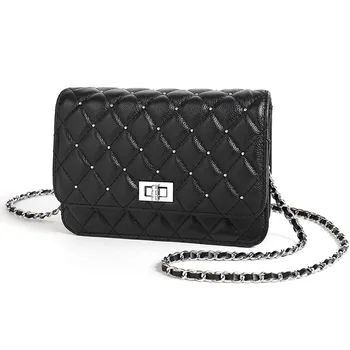 

Square Sling Bag 2020 New Style Graceful Rhombus Single Shoulder Cross-Body Women's Leather Bags Fashion Small Bag Chain Bag