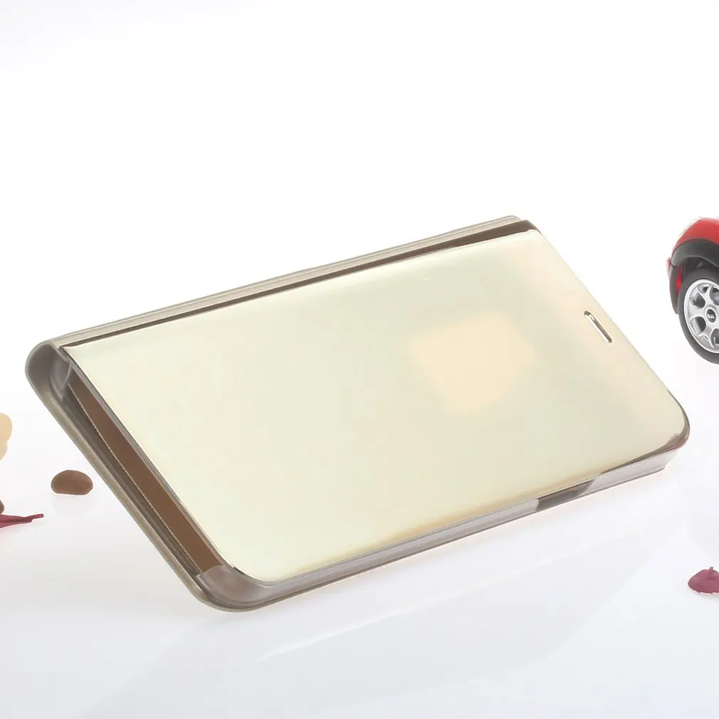 

Golden Mirror Case Flip Stand Case Anti-scratch Shockproof Phone Protective Case Cover For Samsung S9 Plus Note 9 S8