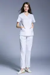 Женская одежда для мытья рук для доктора и медсестер, отдельный рабочий костюм, короткий рукав, открытый плечо, хирургический костюм