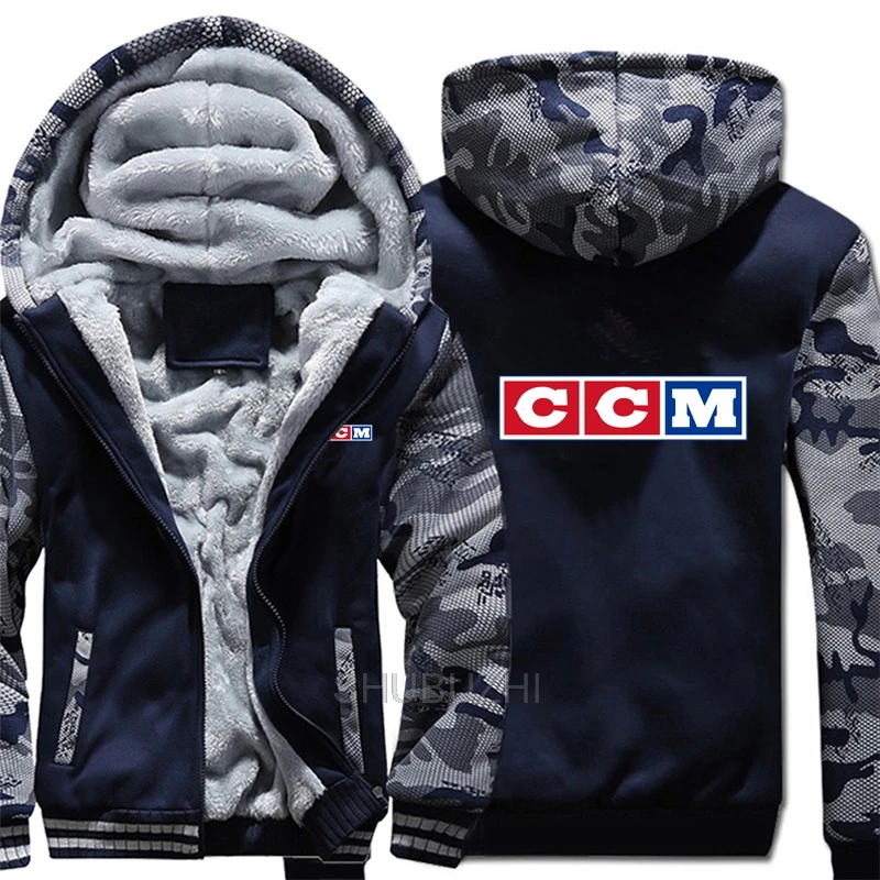 same as picture CCM толстовки зимняя камуфляжная куртка с рукавами мужские флисовые CCM свитера с логотипами - Цвет: same as picture