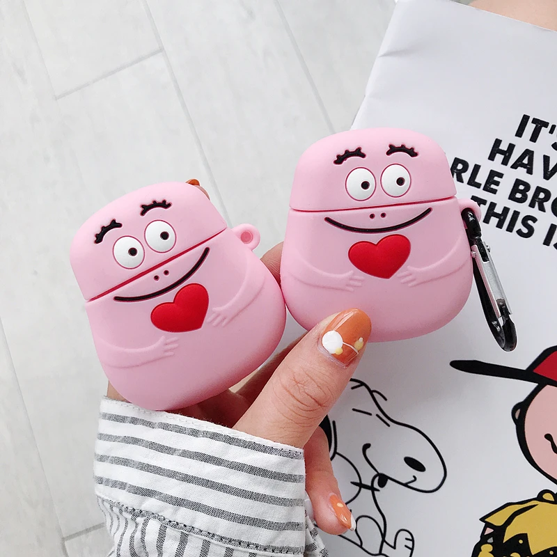 

For AirPods 1/2 Case Cute Cartoon 3D Les Barbapapa Earphone Case For Apple Airpods 2 Soft Protect Cover