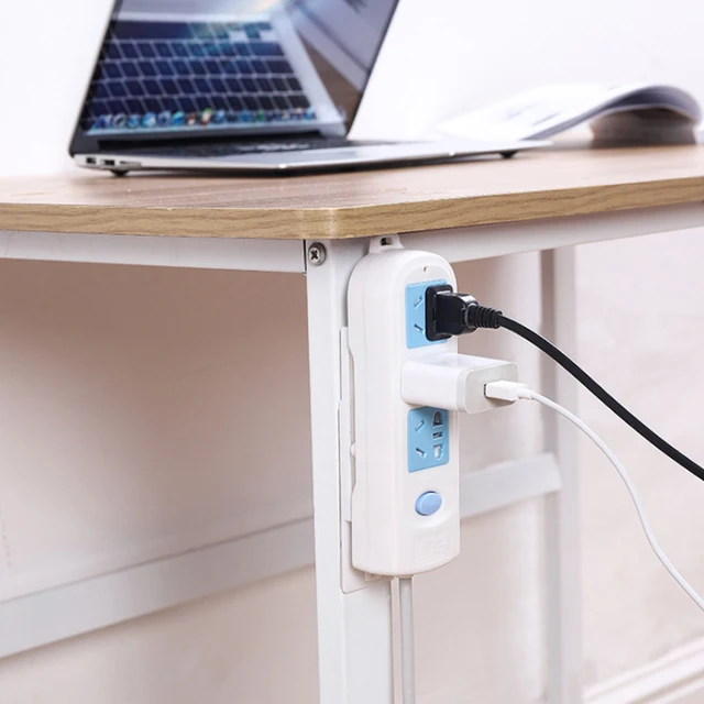 1Pcs Falra Szerelt Matrica Lyukasztás Nélküli Dugó Rögzítő Otthoni Önfalapozó Kábelhuzal-Szervező Asztali Power Szalag Tartó - Image 2