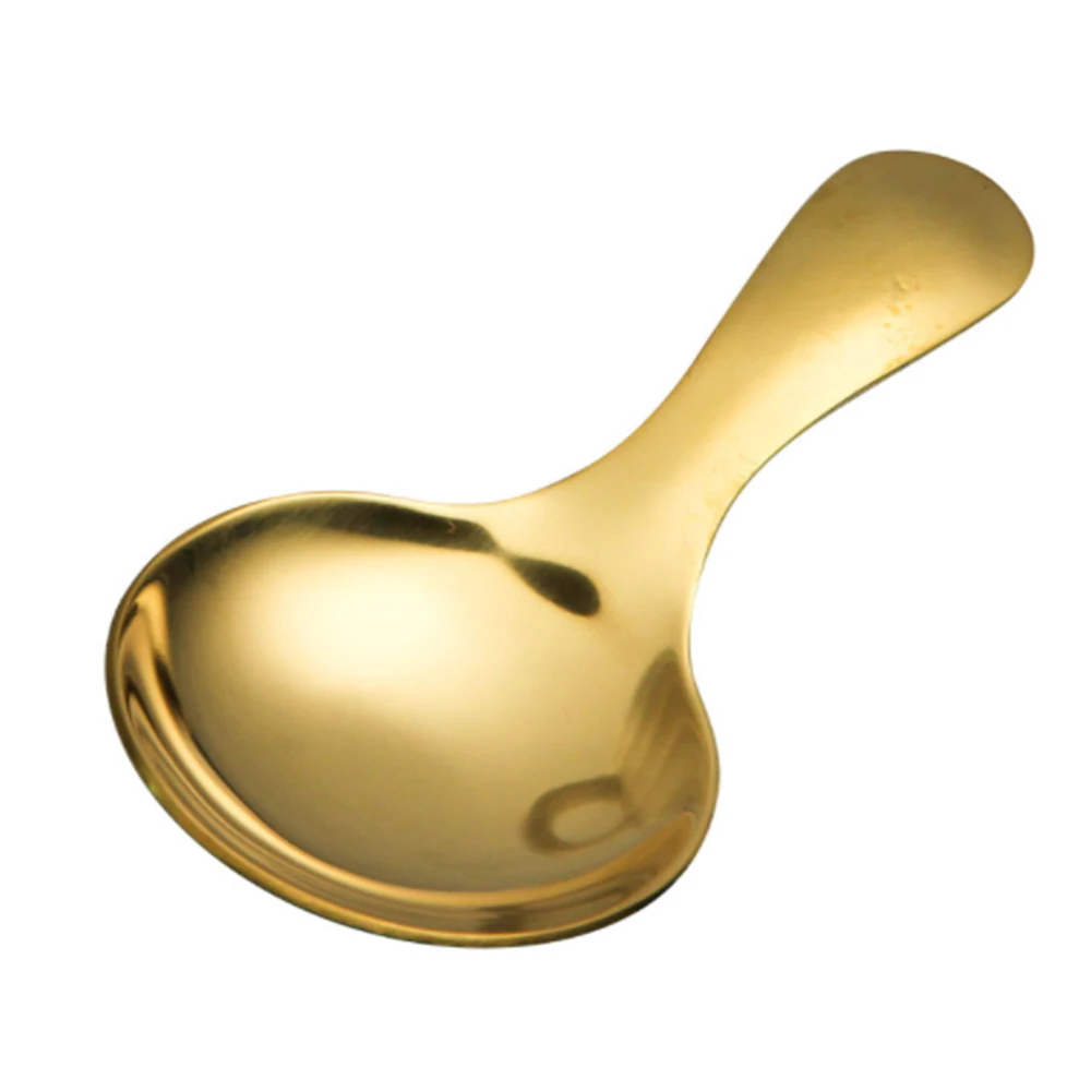 

Stainless Steel Small Spoon Short Handle Tea Coffee Gold Spoon Kitchen Condiment Sugar Salt Spice Ice Cream Scoop Silver