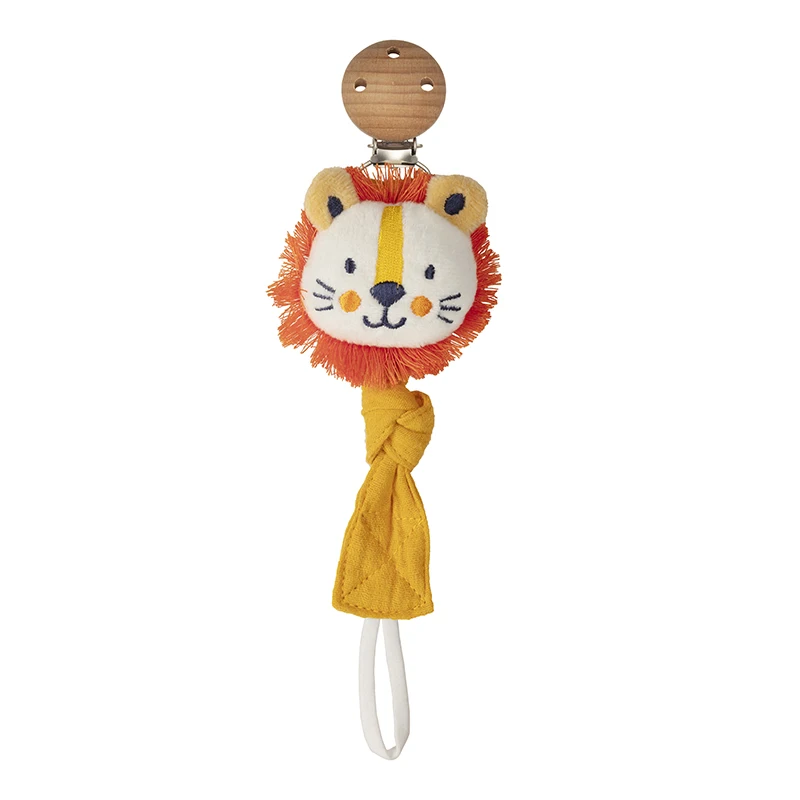 

Newborn Baby Pacifier Clip Infant Cotton Wooden Pacifier Chain Nipple Soother Dummy Holder Eco-friendly Material