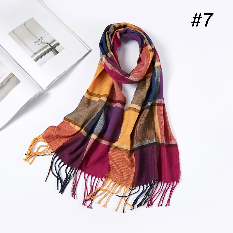 small size 180*30cm Brand Designer Winter Cashmere Scarves Men Scarf Cheap Warm Unisex - Цвет: COLOR 7