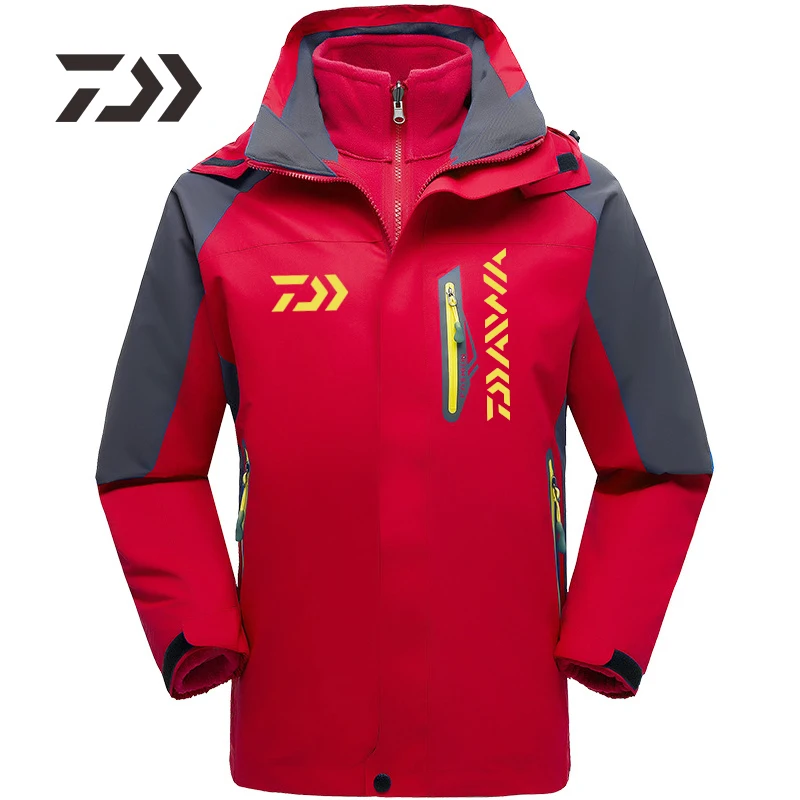 Daiwa одежда для рыбалки Зима Осень Спортивная одежда для рыбалки на открытом воздухе кемпинг скалолазание ветронепроницаемые водонепроницаемые теплые куртки для рыбалки - Цвет: Красный