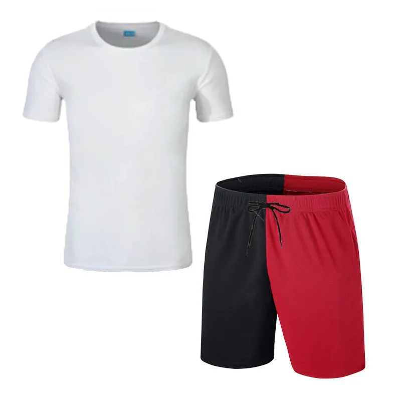 2021 Men's T-Shirt + Sports Shorts Set Summer Sportswear High Quality T-Shirt Running Set Gym Fitness Fashion Set Casual Wear 5
