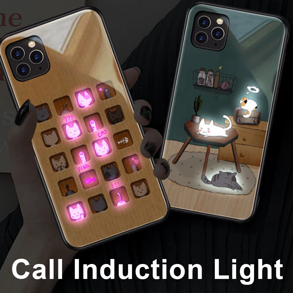 

Incoming Call Lum Light Up Phone Case For iPhone 11 Pro Max Case Fill Light For iPhone X 7 plus Mobile Shell For iphone 11 Case
