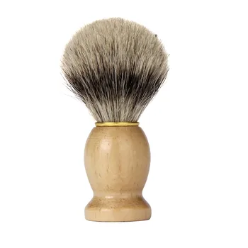 

New Sexy Men Shaving Beard Brush Badger Hair Shave Black Barber Tool Brown 3MY5
