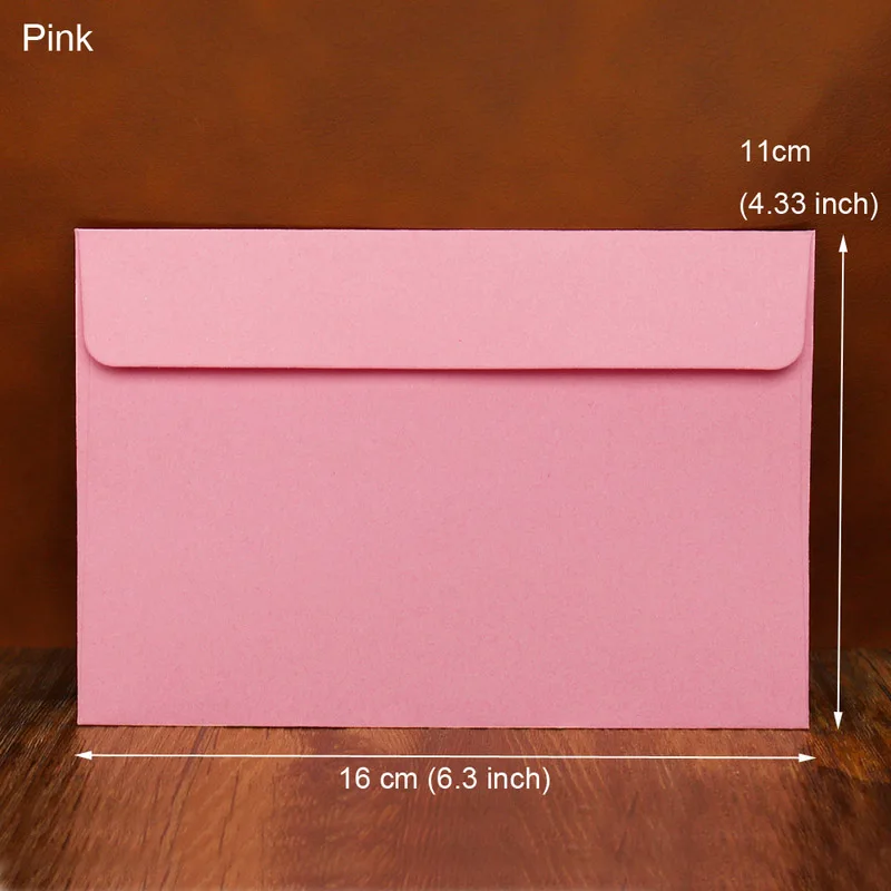 pink 50 шт. Ретро пустой Бумага конверт Свадебная вечеринка конверт для приглашения DIY Карамельный цвет крафт-бумаги Бумага открытки на день рождения Подарочный конверт - Цвет: pink