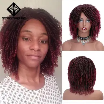 

Soft Dreadlock Ombre Burg Wigs 6inch Short Synthetic Wigs For Black Women High Temperature Fiber Faux Locs Crochet Twist Hair