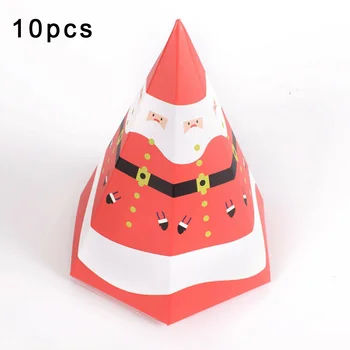 

10Pcs Gift Box Candy Cookies Christmas Package Kraft Paper Party Decoration Christmas Recyclable Sweets Cute Little Gifts Bags