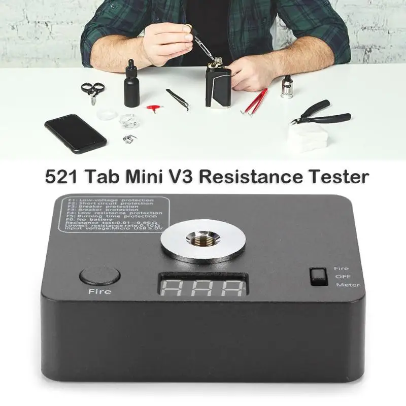 521 Tab мини V3 ом измеритель сопротивления тестер Vape катушки провода DIY инструмент