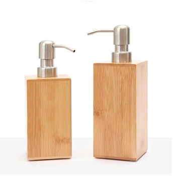 

1pcs Liquid Bottle Bamboo Pump Elegant 300ml Shampoo Sub Bottle Lotion Dispenser Hand Sanitizer Bottle for Bathroom Washroom A5