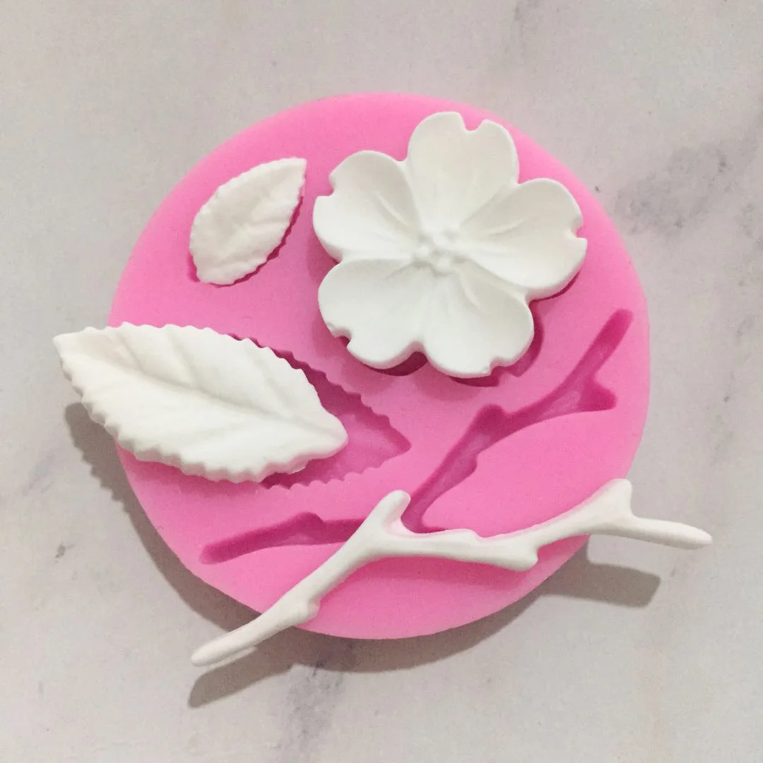 Peach Blossom Assembly Flower Silicone Mould silicone mold Aromatherapy Gypsum DIY Material Epoxy Handmade Soap Candle Baking Mold