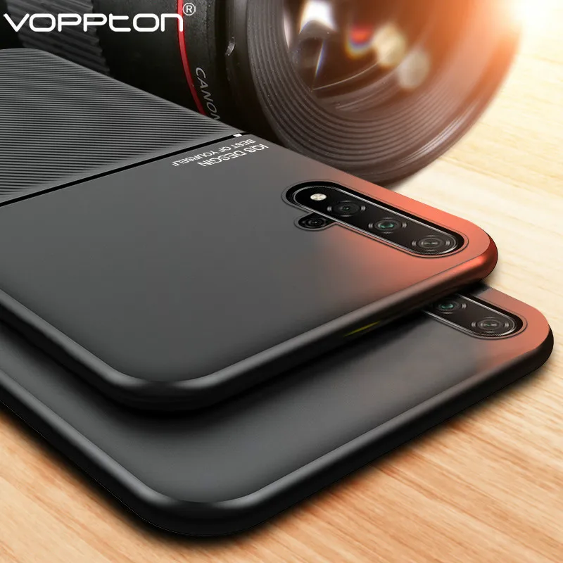 For Huawei Nova 5T Case Matte PU Soft Silicone Cover Honor 20S 20 Pro Magnetic Car Holder Phone Shockproof | Мобильные телефоны и