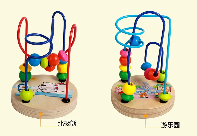 Детская игрушка, открытая деревянная игрушка с бусинами, развивающие игрушки для детей, цветные мини маленькие бисерные браслеты