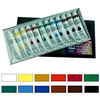 

12 Colors 12ML Tube Acrylic Paint set Art Painting Drawing Tools For Kids DIY