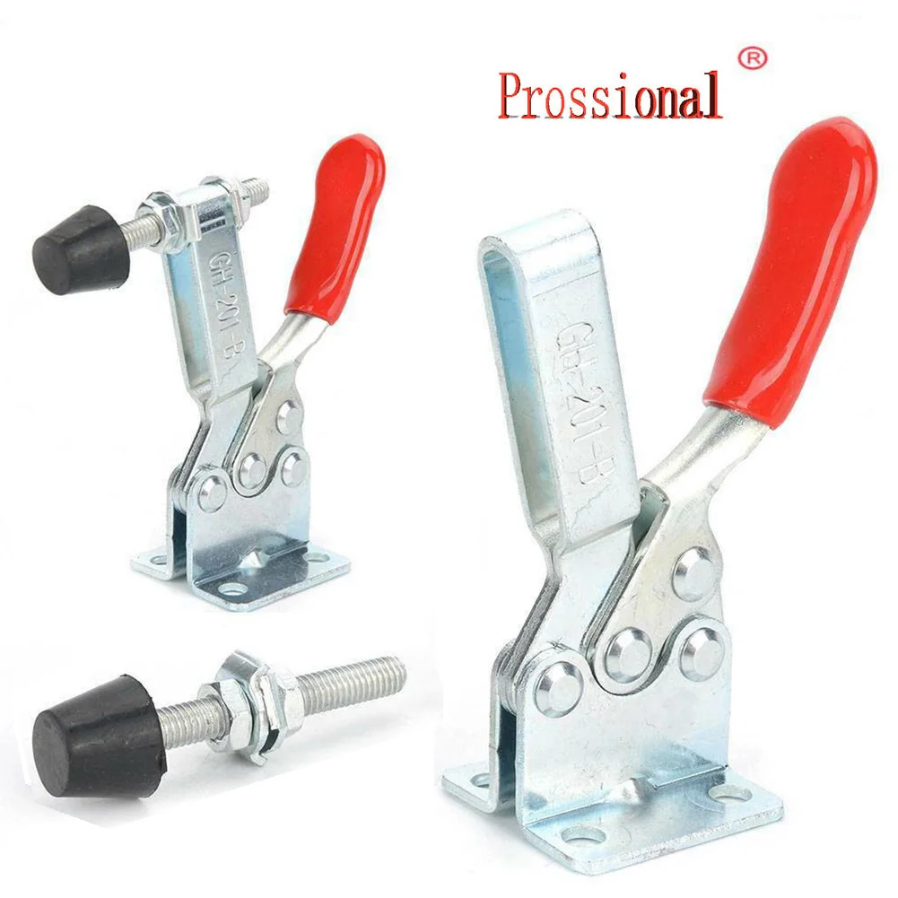 2/4 pcs Holding Capacity 220lbs(100Kg) Quick Release Vertical Type GH-201b Horizontal Toggle Clamp Hand Tool Set