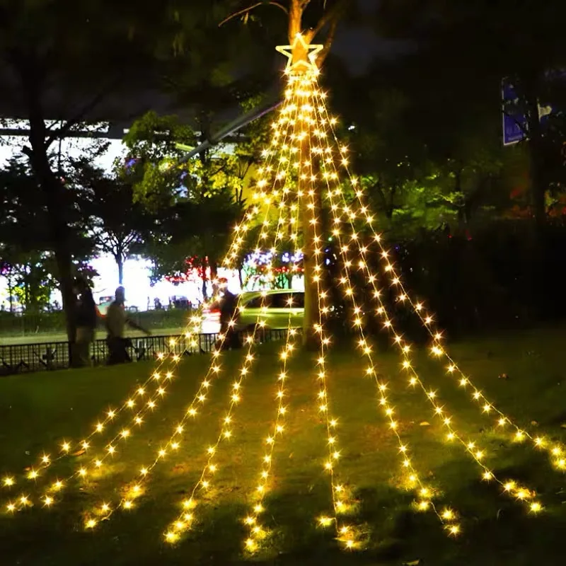 Led de cinco pontas estrela cachoeira luz