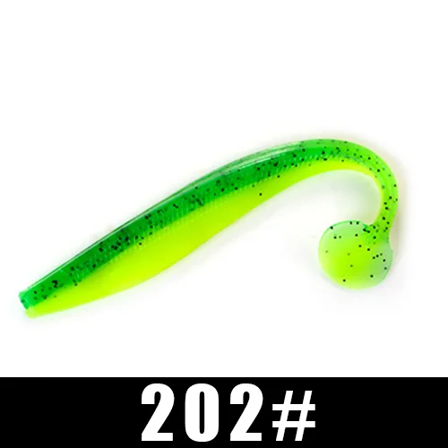 FTK Fishing Lure Soft Lure Shad Silicone Bait Odor Attractant Artificial Bait 90mm 120mm 160mm T-tail Wobblers Swimbait - Цвет: 202