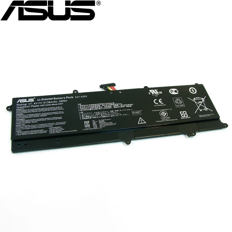 ASUS оригинальные 5136 мА/ч, C21-X202 для ASUS VivoBook S200 S200E X201 X201E X202 X202E S200E-CT209H S200E-CT182H S200E-CT1 7,4 V 38Wh