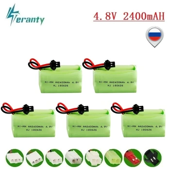 

( T Model ) 4.8v 2400mah NiMH Battery For Rc toys Cars Tanks Robots Boats Guns 4.8v Rechargeable Battery 4*AA Battery Pack 5Pcs