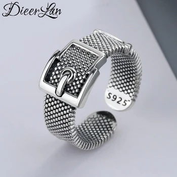 Genuine 925 Sterling Silver Belt Rings for Women Simple Solid Silver Rings Party Vintage Jewelry 2021
