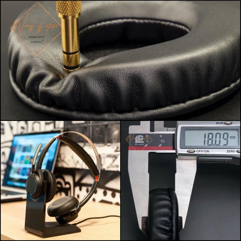 

Soft Leather Ear Pads Foam Cushion EarMuff For Plantronics Voyager Focus UC Headset Perfect Quality, Not Cheap Version